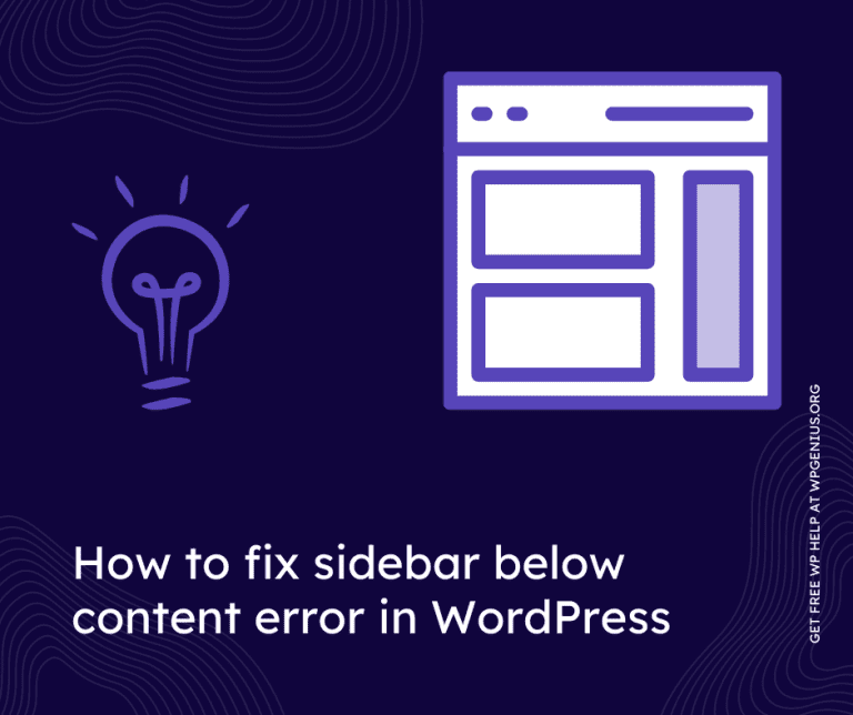 How to fix sidebar below content error in WordPress