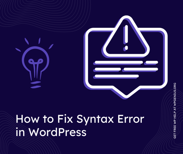 How to Fix Syntax Error in WordPress